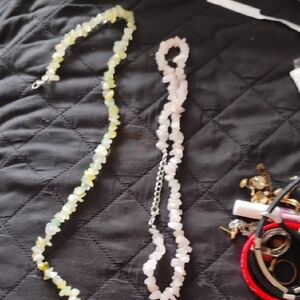 Elegant Yellow and Pink Stone Necklace Set